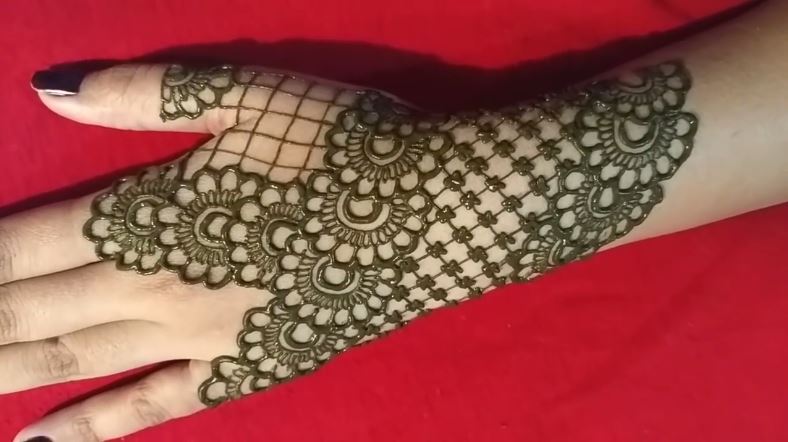 Simple back hand net gloves mehndi design - Mehndi Designs