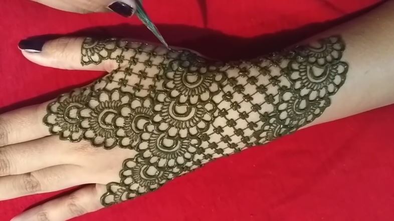 Simple back hand net gloves mehndi design - Mehndi Designs